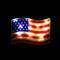 13.25" Red & White LED Lighted Patriotic American Flag Window Silhouette Accent